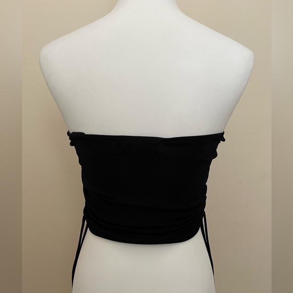 MOTEL ROCKS - black, strapless, bedazzled top - adjustable ruching on side - M - Picture 2 of 4